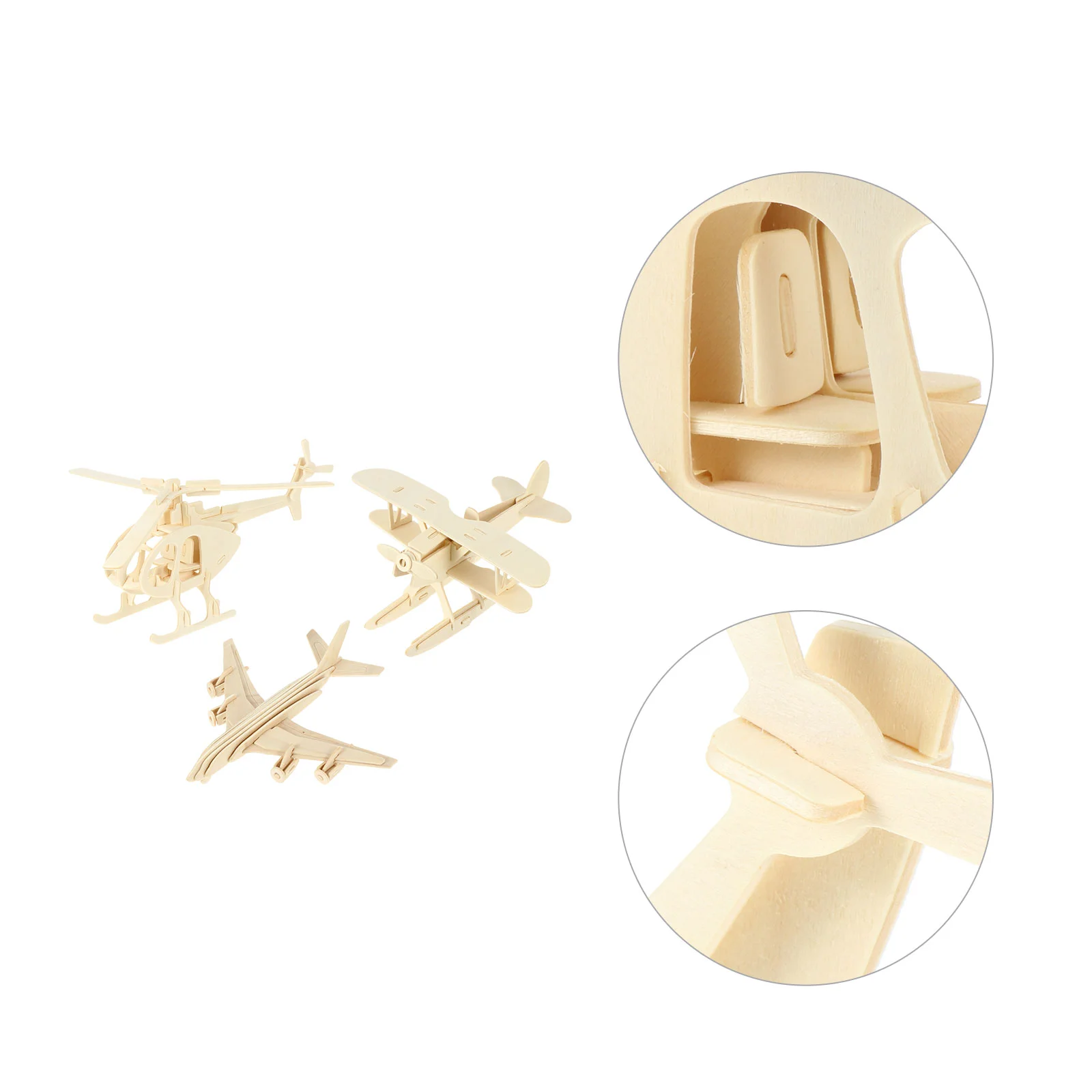 

3D Puzzle Wooden Wood Airplane Model Toys Kit Puzzles Diy Kits Construction Plane Jigsaw Models Toy Craft Children Brain Kids