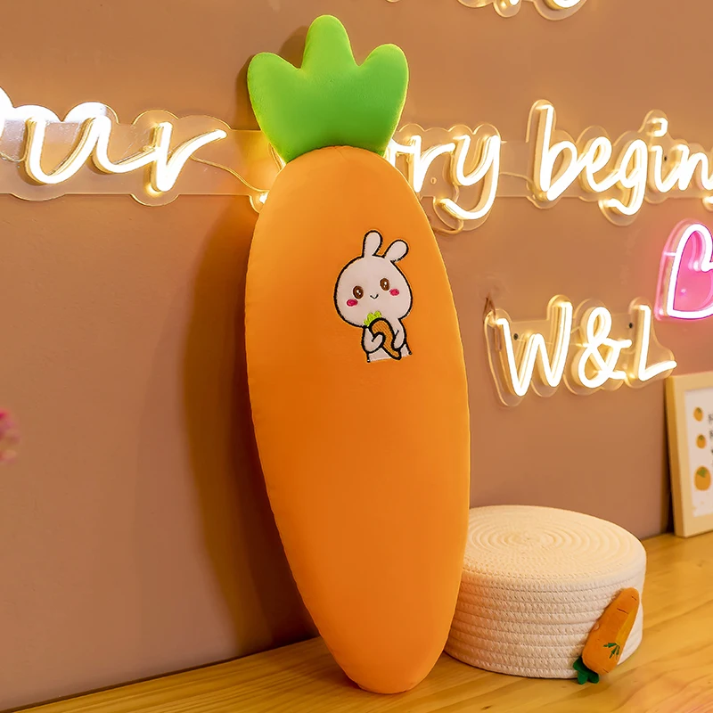 

45/65/85/125cm Comfort Cushion Cute Soft Rabbit Carrot Plush Toys Office Nap Pillow Home Child Decor Christmas Gift Cotton Doll