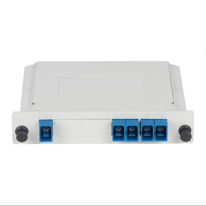 

1 Point 4 Plug-In Optical Splitter Sc/Upc Square Head Fiber Splitter Carrier Grade Coupler