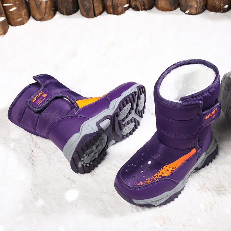 Winter Warm Boys Girls Shoes Fashion Waterproof Children's Shoes Kids Snow Boots Outdoor Sneakers