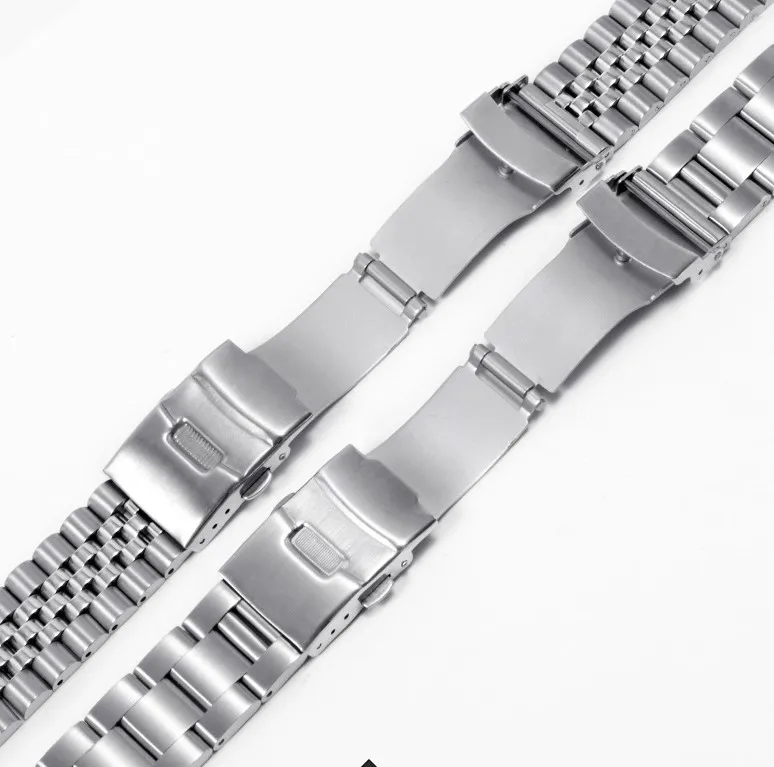New Solid 18mm 20mm 21mm 22mm 24mm Jubilee Watch Band Stainless Steel Bracelet Strap For Seiko