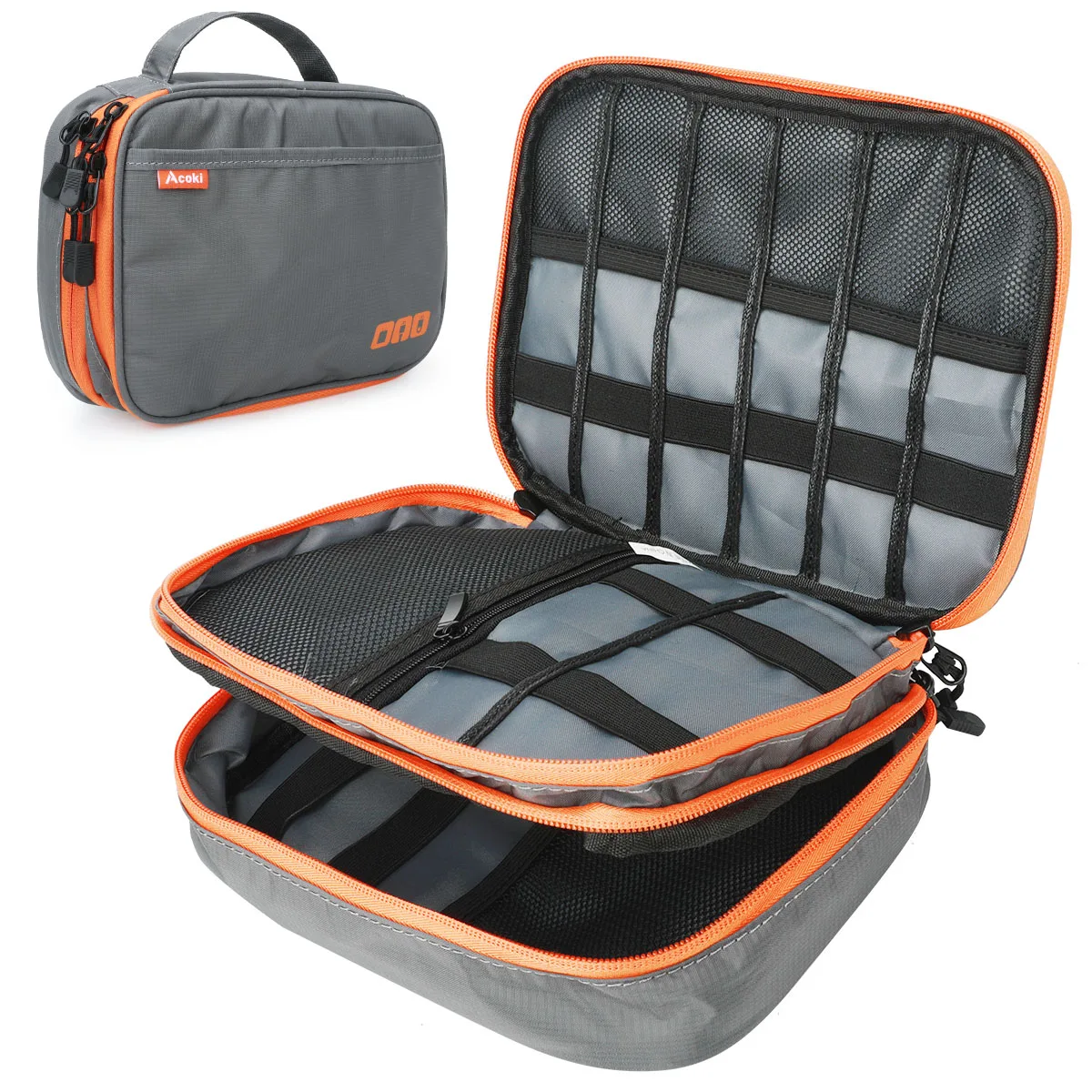 Двухслойный утолщенный органайзер для электронных аксессуаров сумка