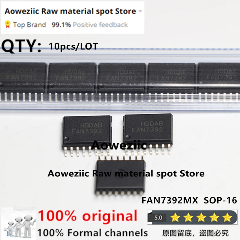 Aoweziic 100% новые импортные оригинальные FAN7392MX FAN7392 SOP-16 чипы привода боковых затворов