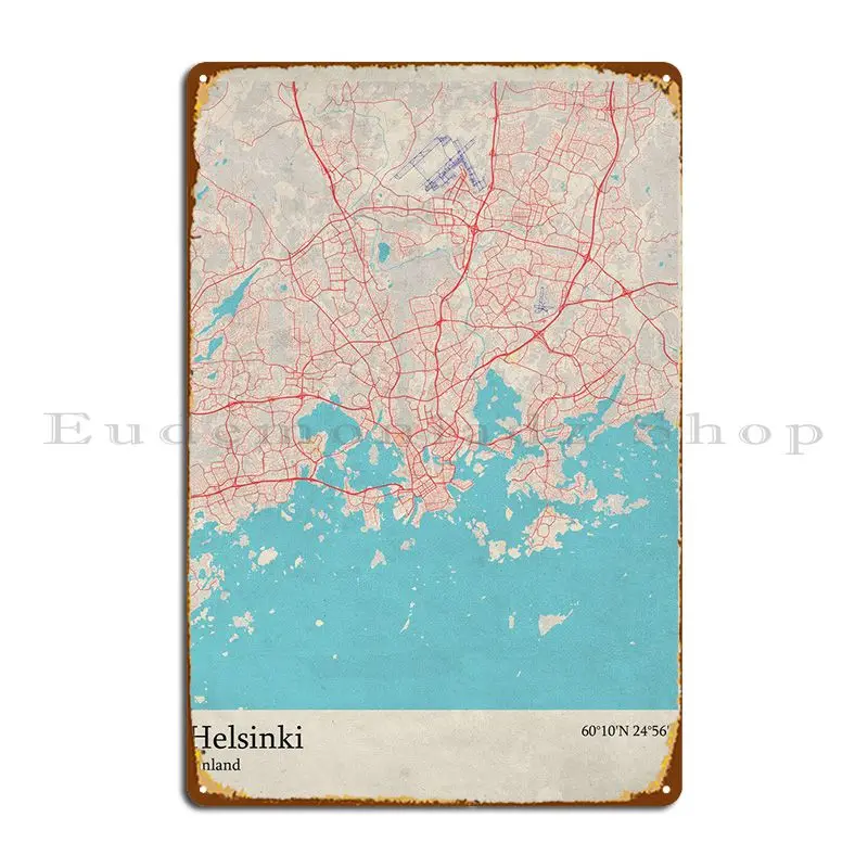 

Металлический плакат Хельсинки, Финляндия, настенная пещера, кинотеатр, индивидуальная настенная пещера, жестяной плакат