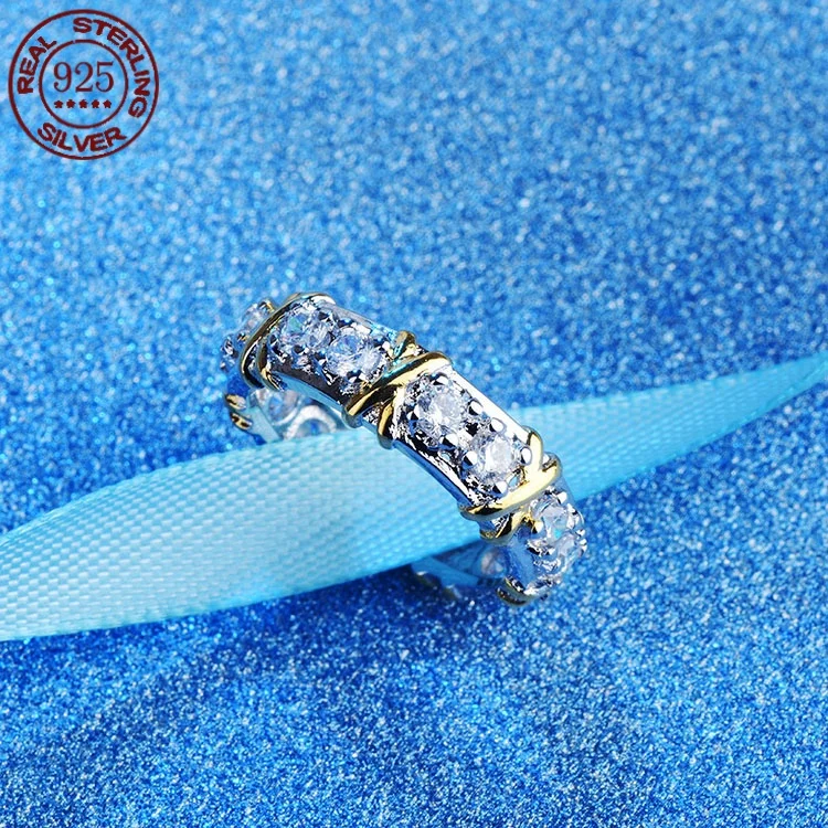 Кольцо из стерлингового серебра 925 пробы с покрытием белого золота 10 карат