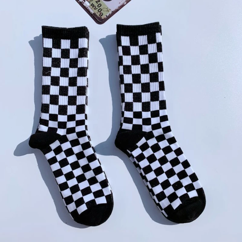 Socks for Men and Women Autumn and Winter New Checkered Socks Street Tide Socks College Wind Sports Casual Socks harajuku