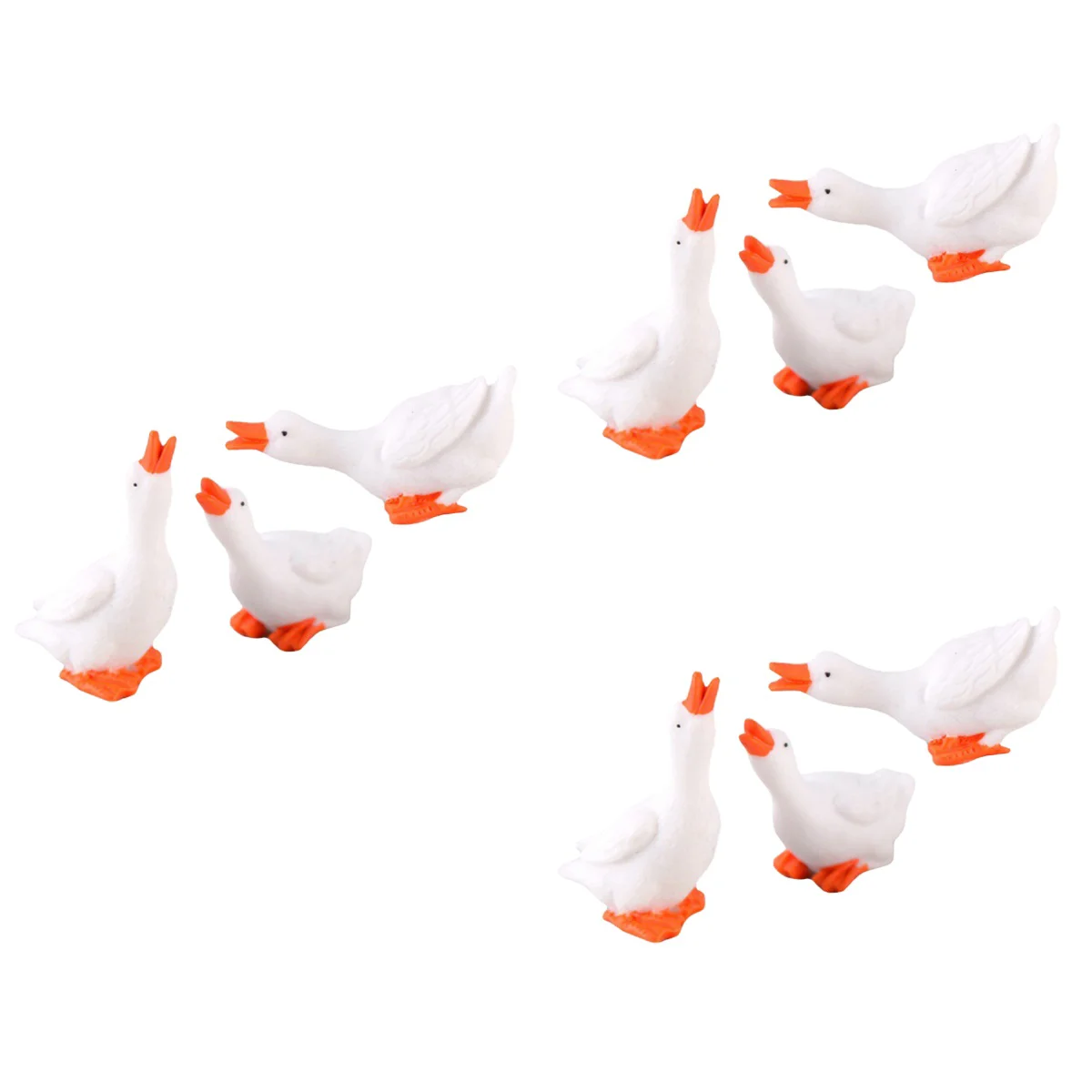 

Goose Miniature Statue Figurines Animal Duck Sculpture Garden Resin White Figurine Model Figure Wildlife Ornament Photo Toys