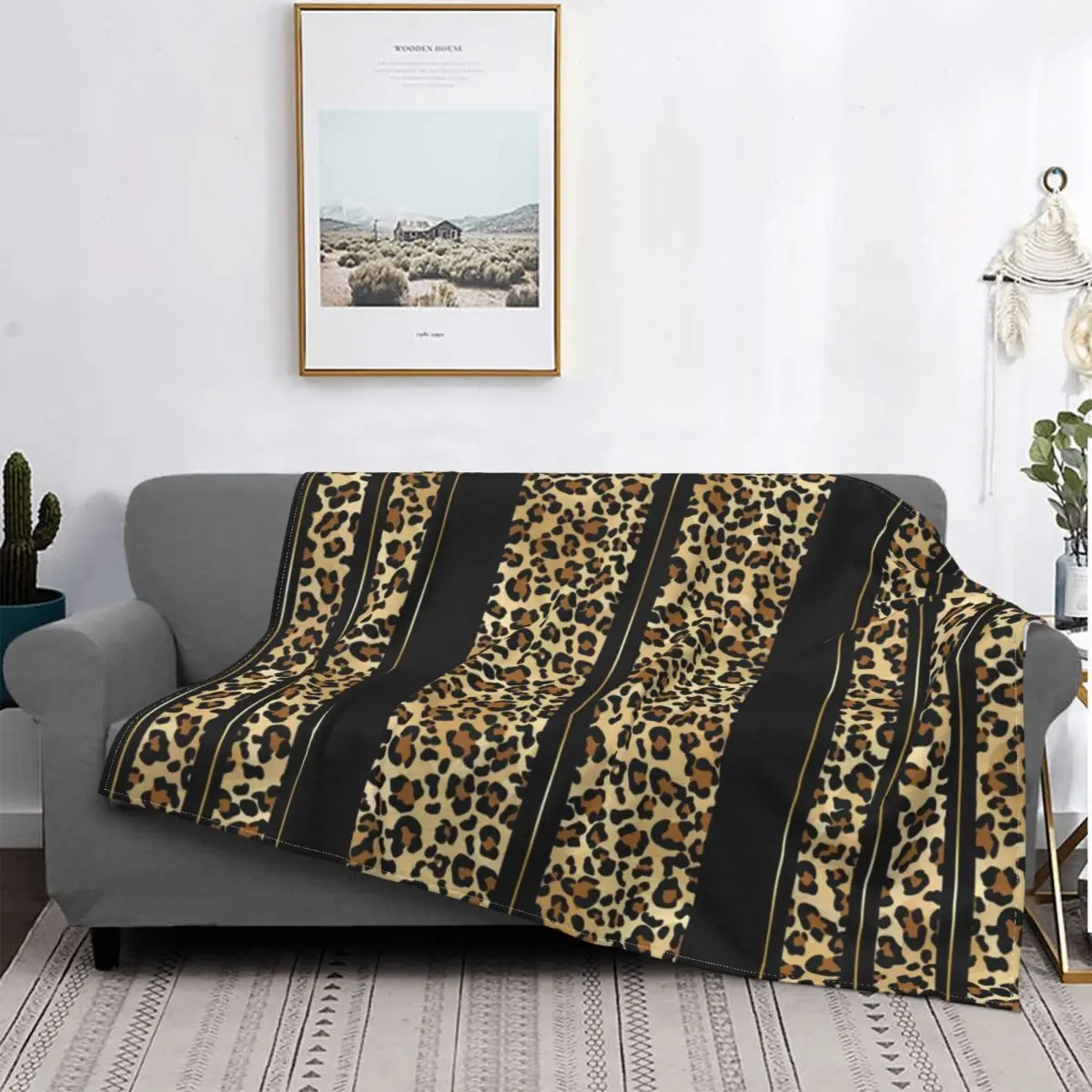 

Wild Leopard Striped Animal Pattern Blanket Spot Plush Super Soft Flannel Fleece Blanket Sofa Bed Bedroom Bedspread