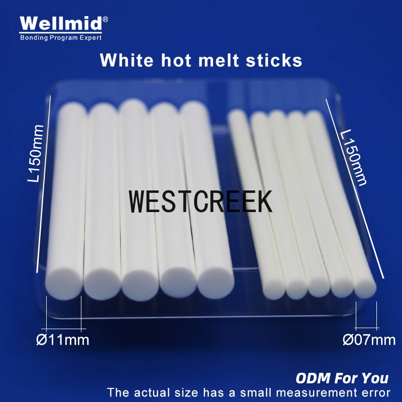 Красочные палочки из ЭВА 7 мм 11 × 150 белые термоплавкие клеевые для термопистолета