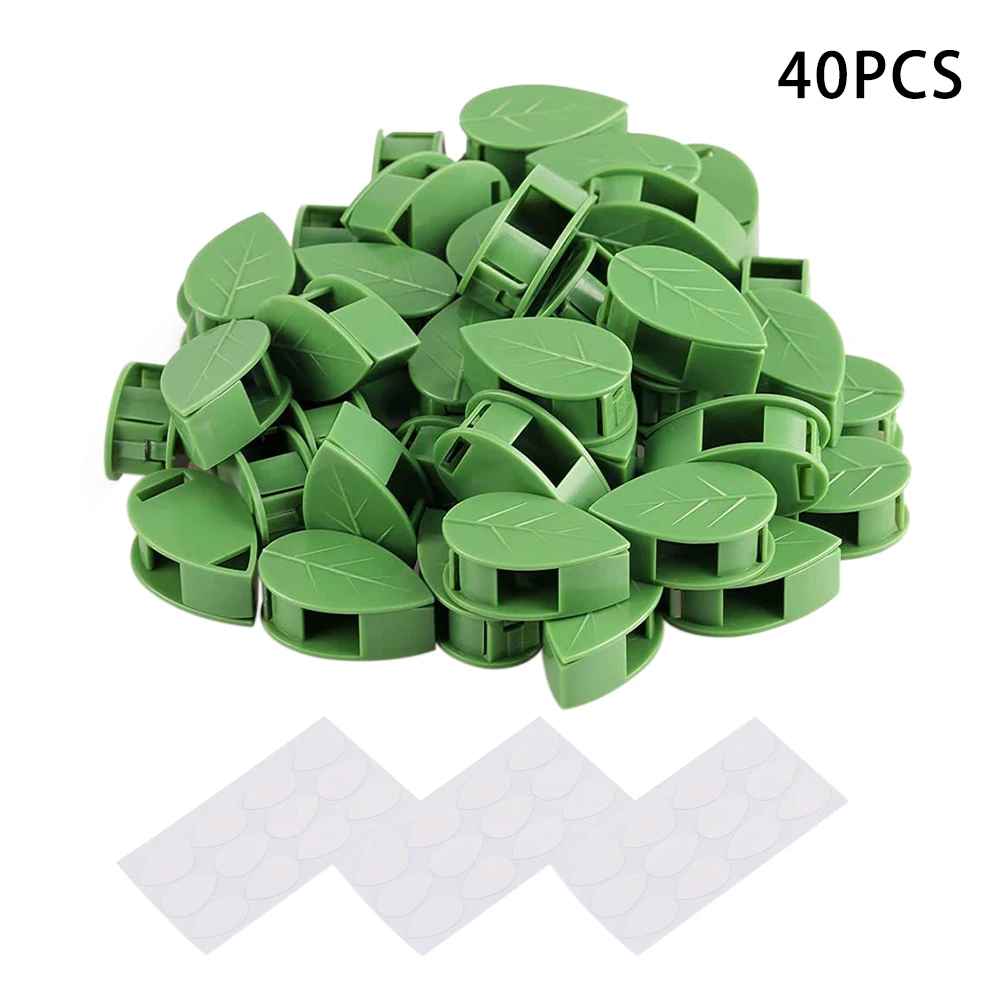 

40pcs Tool Branch Fixing Grow Upright For Climbing Plants Clamp Leaf Shape Wall Fixture Garden Durable Plant Clip Vine Support