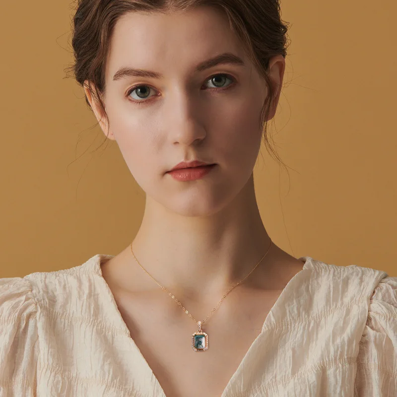 Стерлингового Серебра 925 пробы прямоугольная огранка драгоценный камень