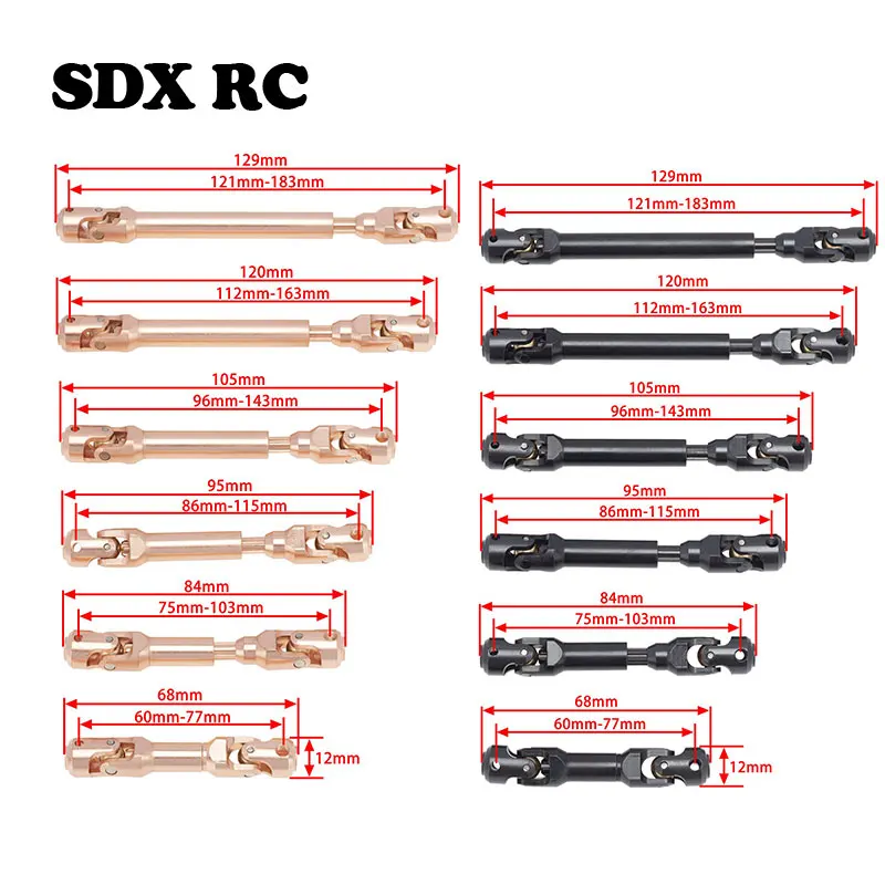 

RC Car Universal Spline Metal Drive Shaft CVD For RC Crawler TRX-4 SCX10 90046 Wraith TAMIYA Truck