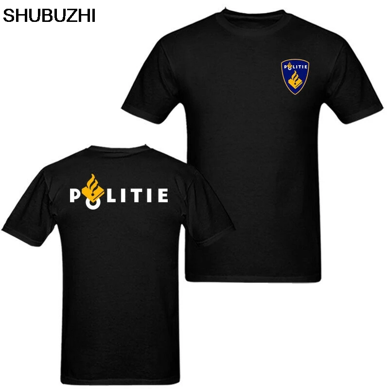 

Netherlands Politie Police Men'S T Shirt Navy Blue Unisex New Summer Fashion Simple Short-Sleeved Cotton Customize T Shirts