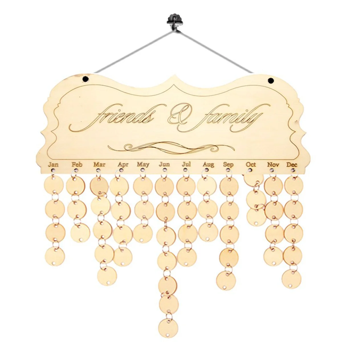 

Birthday Reminder Hanging Calendar Memo Calendar Friends& Family Letter Reminder for Home Perpetual Andvent