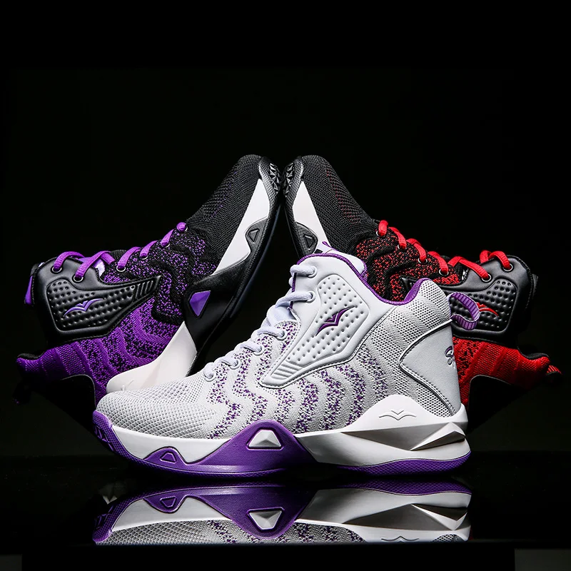 Unisex Basketball Shoes Men High-top Sports Air Cushion Hombre Athletic Mens Shoes Women Comfortable Breathable Sneakers