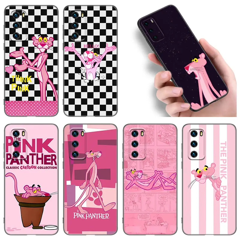 Чехол для телефона с розовой пантерой для Huawei P8 P9 P10 P20 P30 P40 Lite E P50 P Smart Pro Z S 2018 2019 2020 2021, мягкий черный чехол из ТПУ
