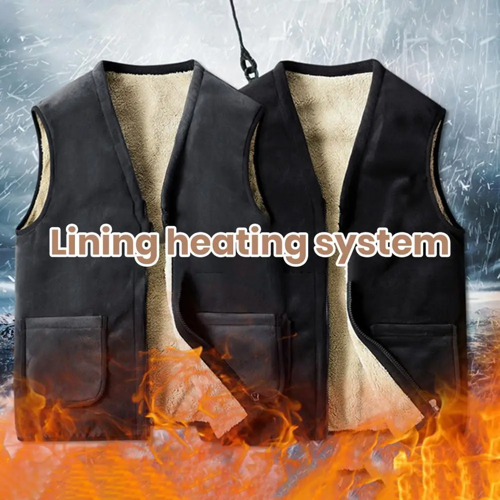 

Жилет мужской зимний с V-образным вырезом и плюшевой подкладкой