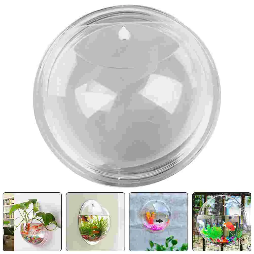

Small Fish Tank Acrylic Clear Flower Vase Wall Mounted Bowl Hanging Pots Flowerpot