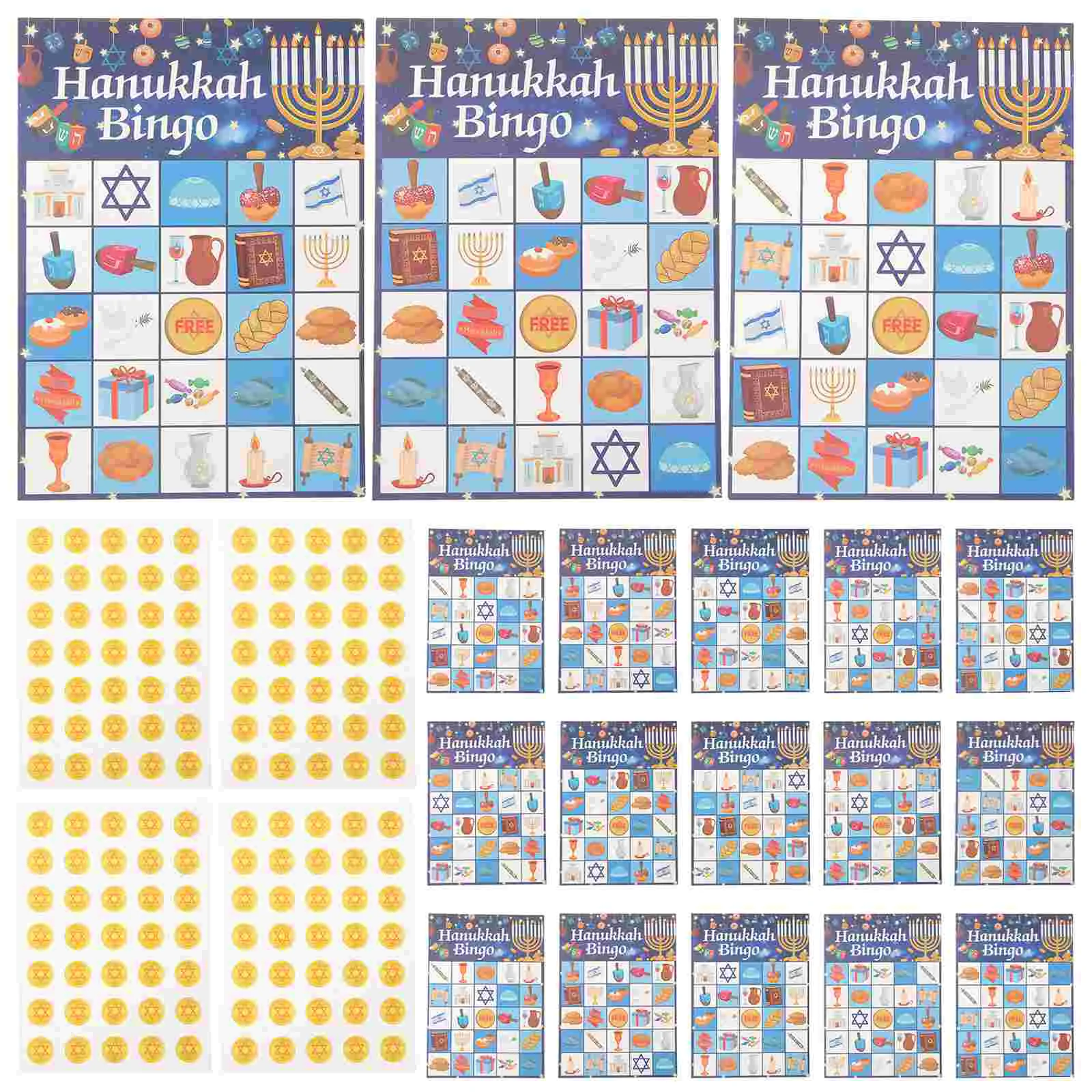 

Toy Bingo Cards Fun Party Ornaments Hanukkah Game Supply Chanukah Favors Candlestick
