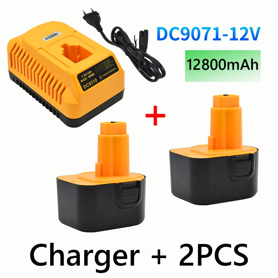 

100% new 12V 12800mAh Tool battery for Dewalt DE9074 DC9071 DE9037 DE9071 DE9075 DW9071 DW9072 DW9074 DC727 DC981 DW051+Charger