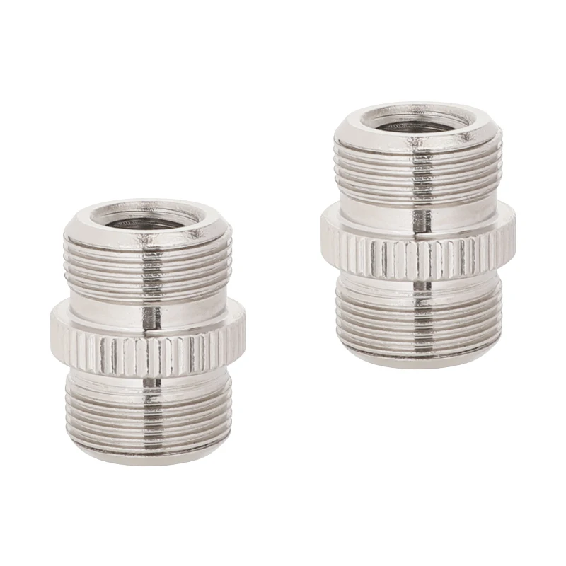 

HDRIG 5/8"-27 Male To 1/4"-20 Female And 3/8"-16 Female Microphone Screw Adapter Double-end Nickle Brass Made (2 Pieces)