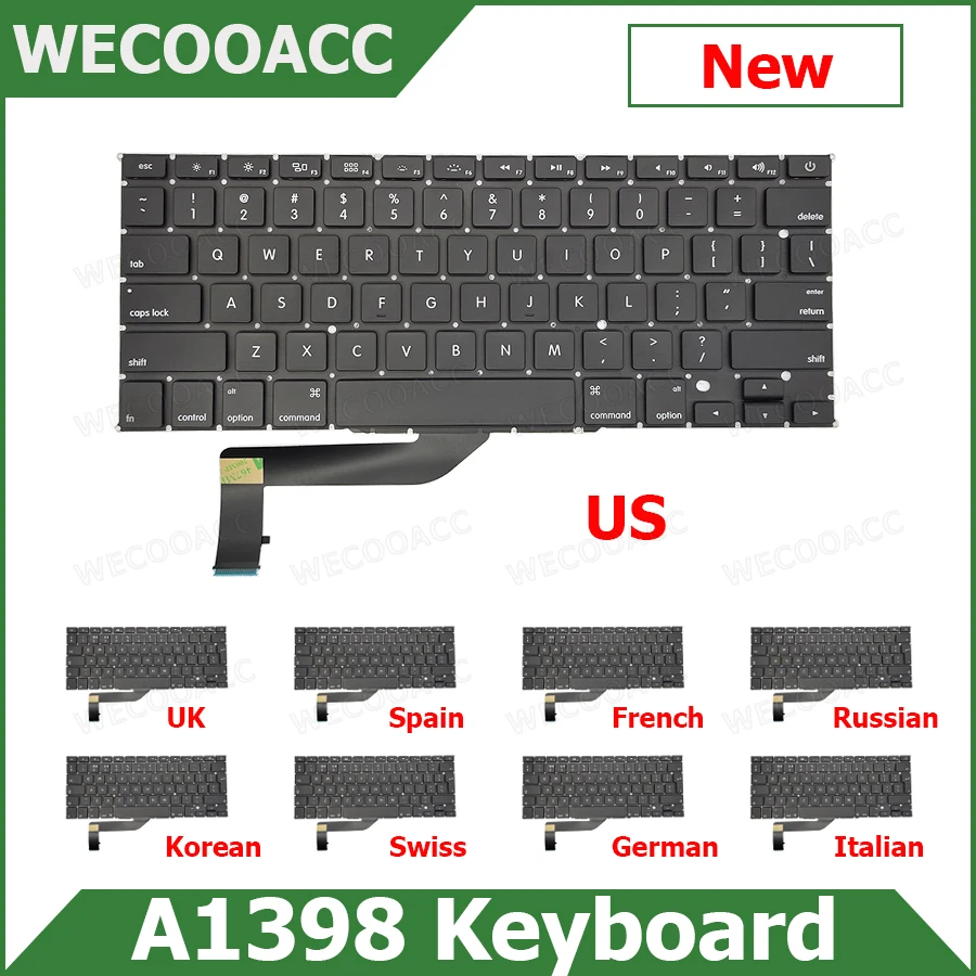 Новая сменная клавиатура для Macbook Pro Retina 15 дюймов английская американская
