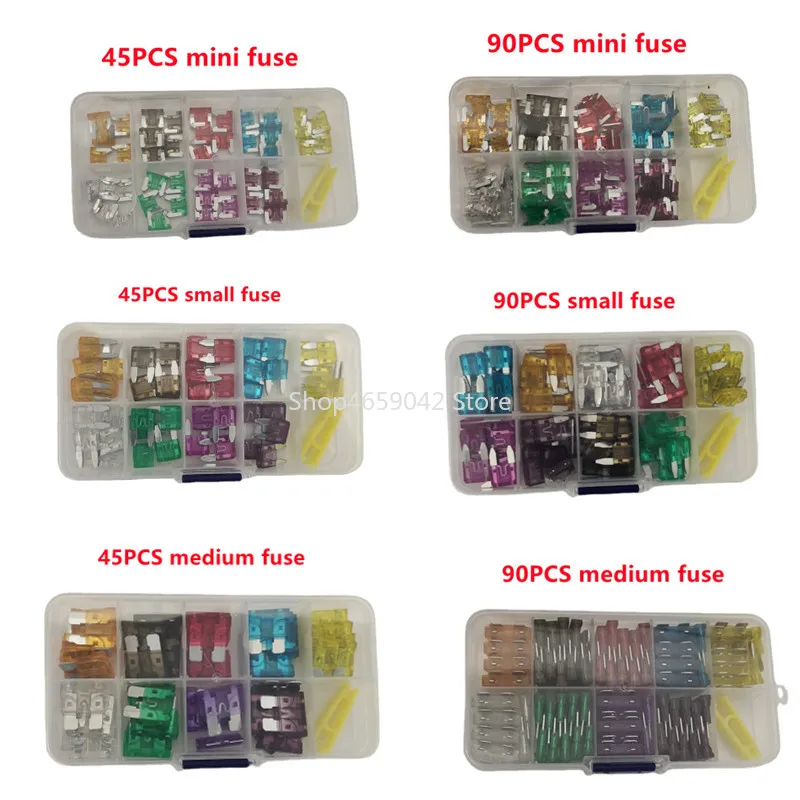 Автомобильный предохранитель в упаковке 90/45 шт./кор. 5-40 А мини/маленький/средний 32