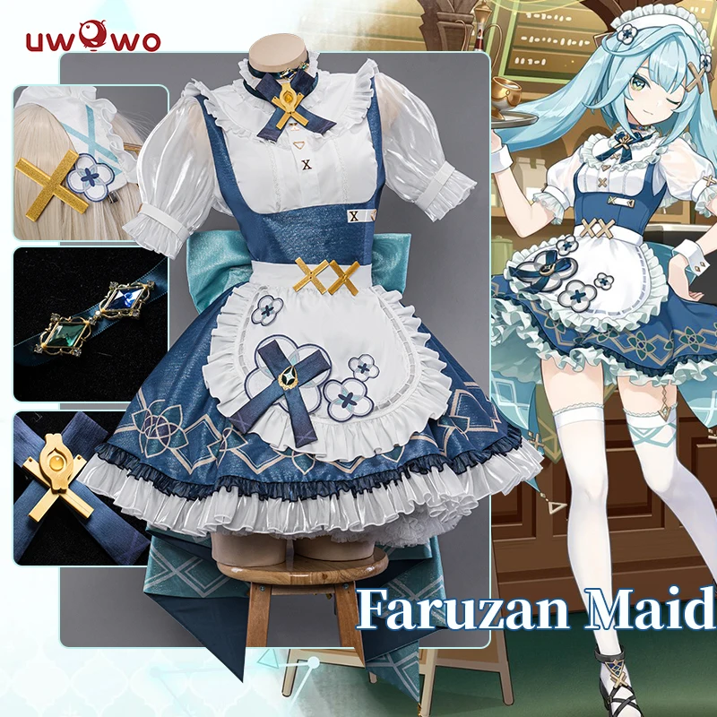 【Распродажа】11-3 UWOWO эксклюзивный Genshin Impact Fanart Faruzan Maid платье горничной для