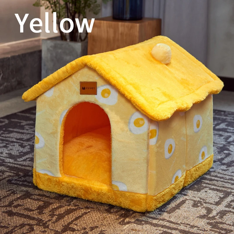 foldable dog house supplies pet cat bed washable cat bed villa sleep kennel removable nest warm enclosed cave sofa couch for pet free global shipping