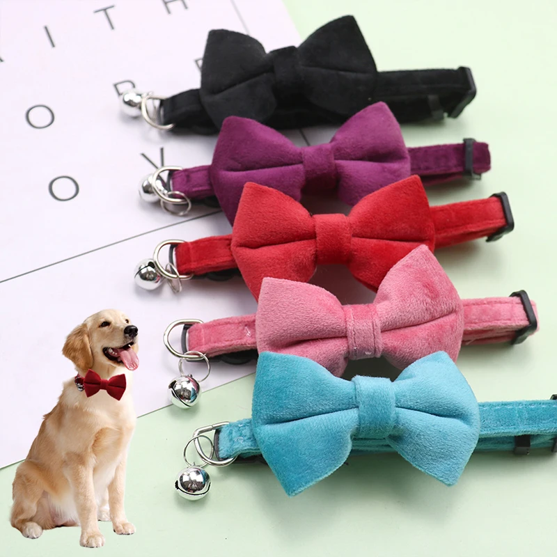 

1Pc Pet Puppy Dogs Adjustable Bow Tie Collar Solid Color Necktie Bowknot Checkered Bowtie Holiday Wedding Decoration Accessories