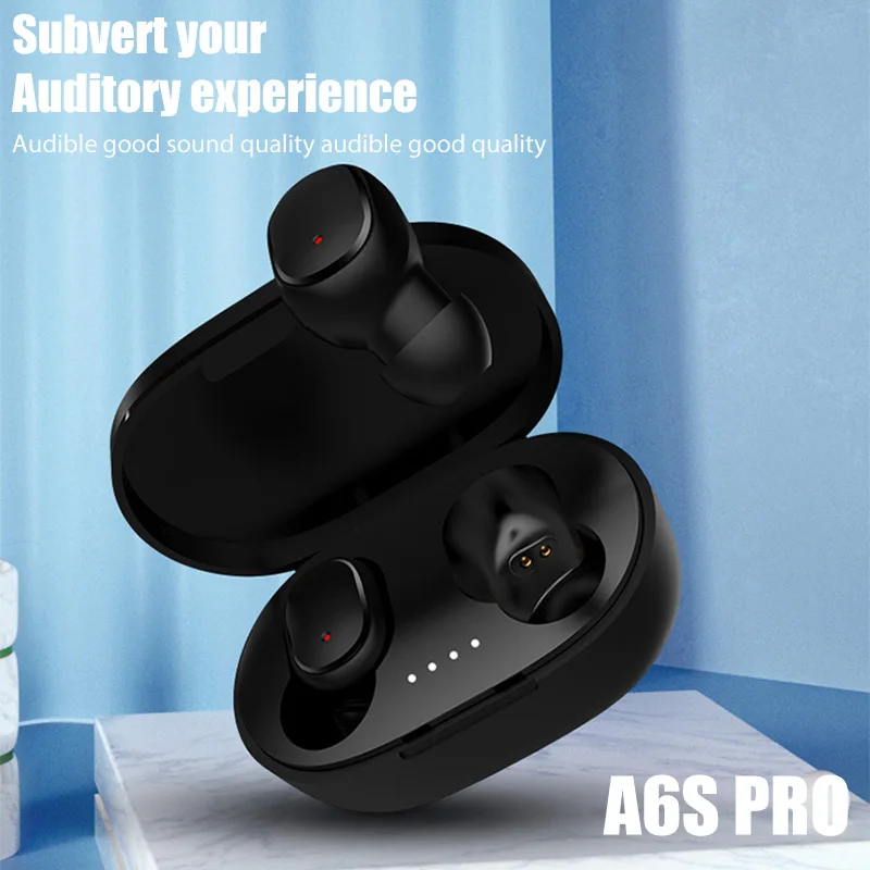 

A6S Wireless Headset Smart Digital Display Bluetooth Mini HIFI Headset Stereo in-Ear Waterproof Sports Earphone