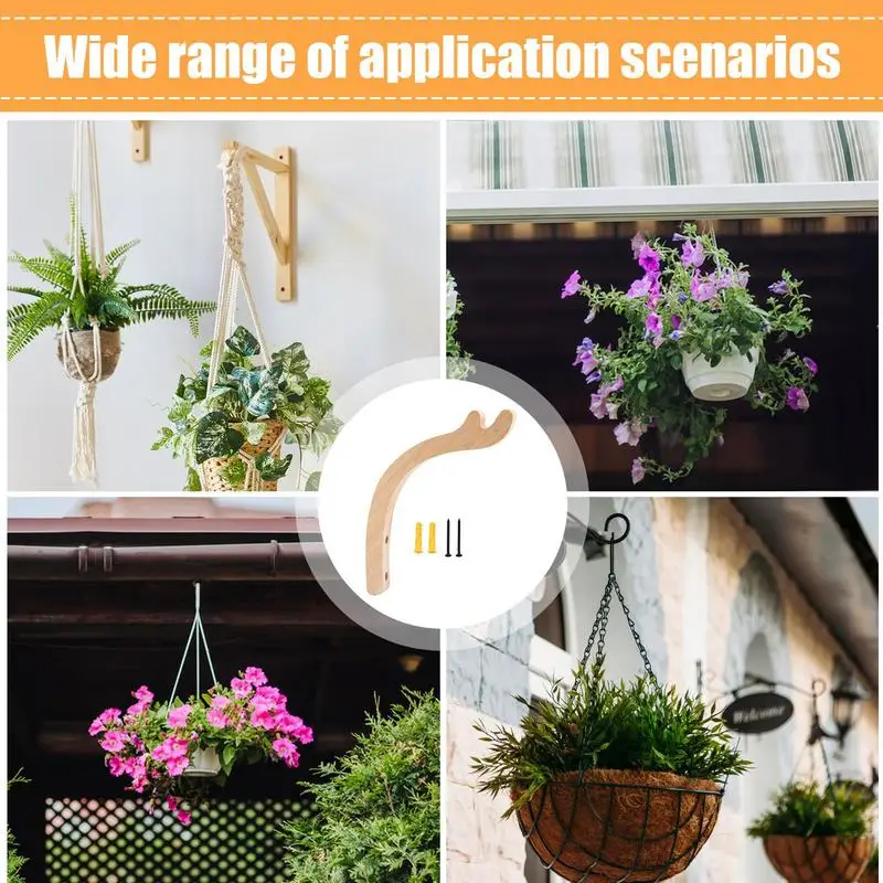 Вешалка для растений крючок настенного крепления деревянный кронштейн
