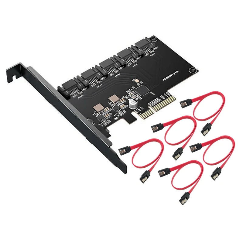 

PCIE Expansion Card PCIE X4 to 5-Port SATA 3.0 6Gps Desktop Computer Case Solid State Mechanical Hard Drive Adapter Card