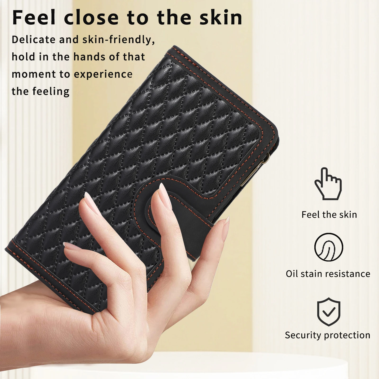 Multi Card Slots Case For iPhone 14 Plus 13 12 11 Pro Max Wallet Zipper Flip Leather XS XR 7 8 Cover with Necklace Lanyard Strap