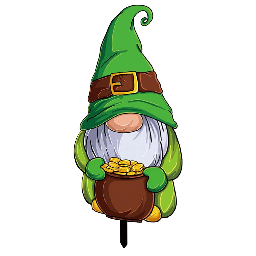 

Sign Day St Patrick Yard Patricks Gnome Lawn S Stakes Party Garden Gnomes Stake Ornament Signs Decorations Ireland Favor Green