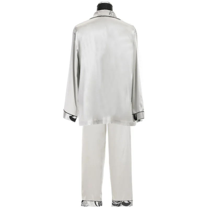 Elegant Silk Pyjamas Mens Satin Pajamas Long Sleeve Couple Pajamas Set Silk Pijama Men's Silk Sleepwear Dropshipping