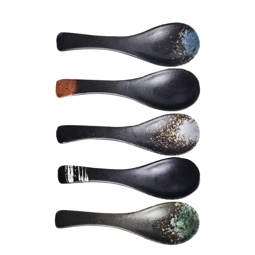 

5 Pcs Coffee Stir Spoons Serving Ladle Sauce Ladle Porcelain Spoons Rice Spoons Porridge Spoon Chinese Soup Spoon