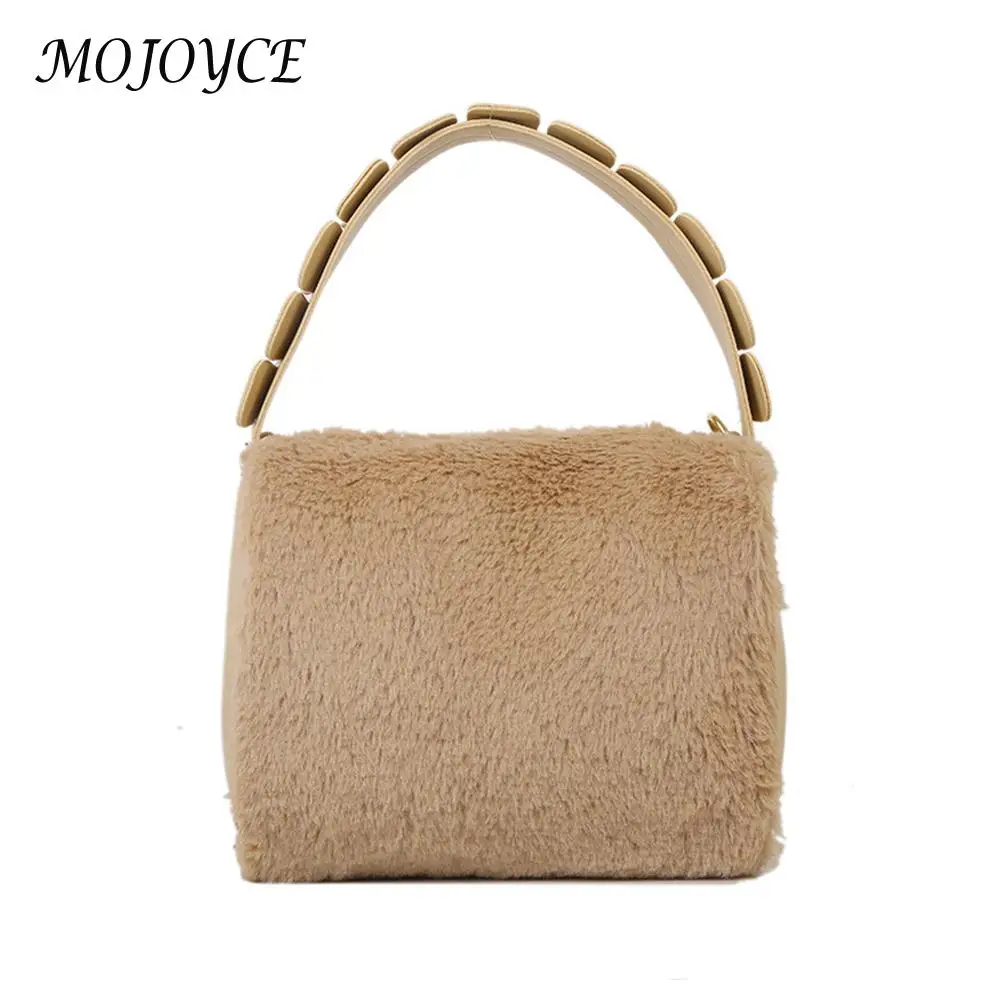 

Женская сумка на плечо, простая модная сумка-мессенджер, однотонная Осенняя Дорожная сумка из мягкого меха, модное украшение