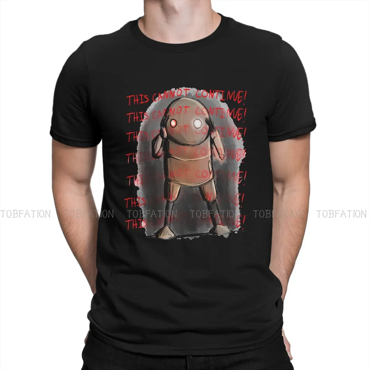 

This Cannot Continue Casual TShirt Nier Popola Game Creative Tops Leisure T Shirt Male Short Sleeve Special Gift Clothes