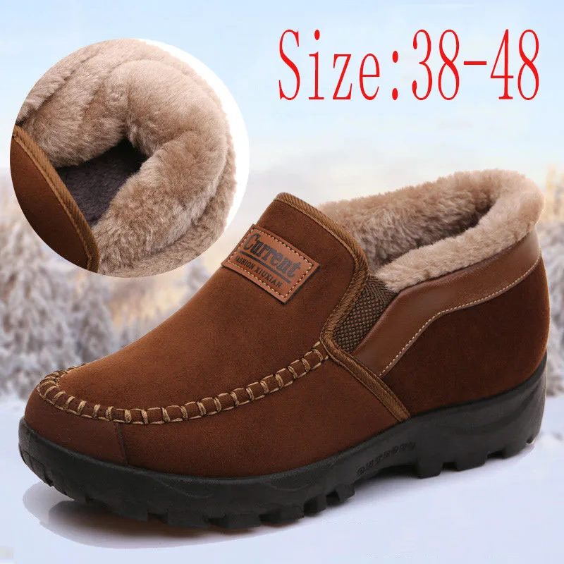 

Ol Men's Cotton Shoes Warm Velvet Padded Thickened Daddy's Shoes Middle-Aged Elderly People Non-Slip Casual Men's Shoesd