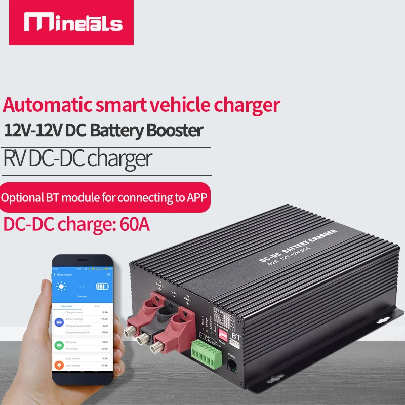 Tanie DC24V Do DC12V 60ADC ładowarka Booster Dla Kamperów, Kamperów, Wsparcie Bluetooth I Miernik Automatyczna Inteligentna Bateria ładowarki