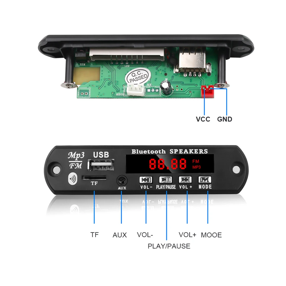 DC 12 В MP3 WMA декодер плата аудио модуль USB TF радио Bluetooth5.0 беспроводной музыкальный