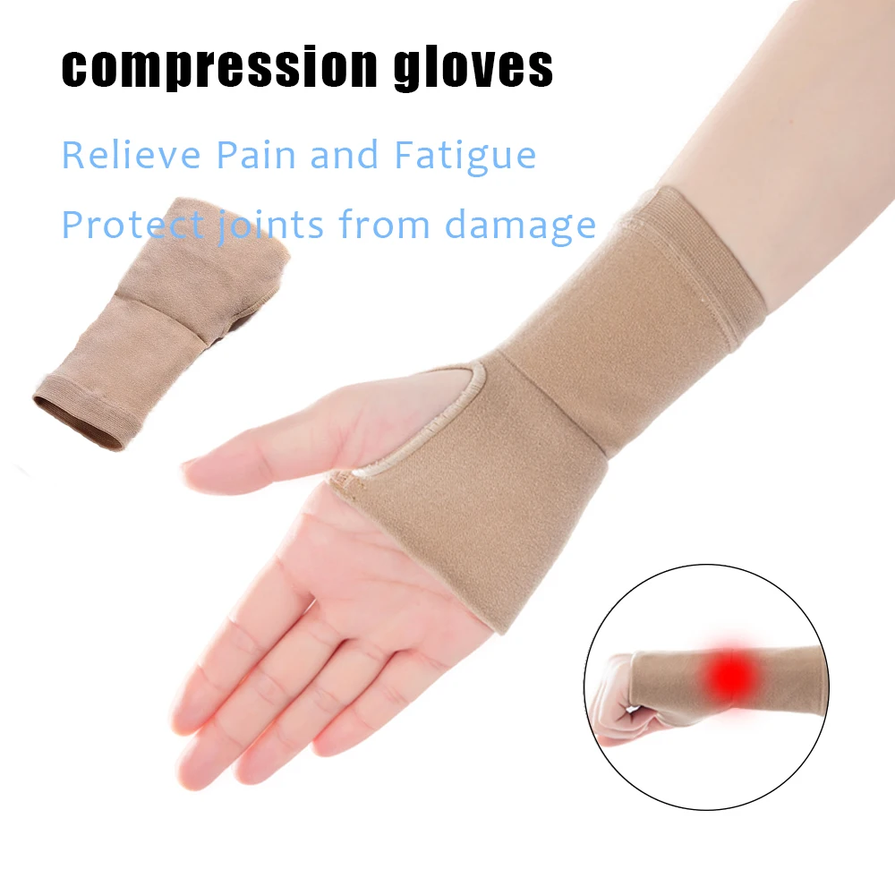 

2 Pcs/Pair Medical Compression Arthritis Gloves Stretch Mens Womens Gym Workout Fingerless Gloves Pain Relief Palm Wrist Guards