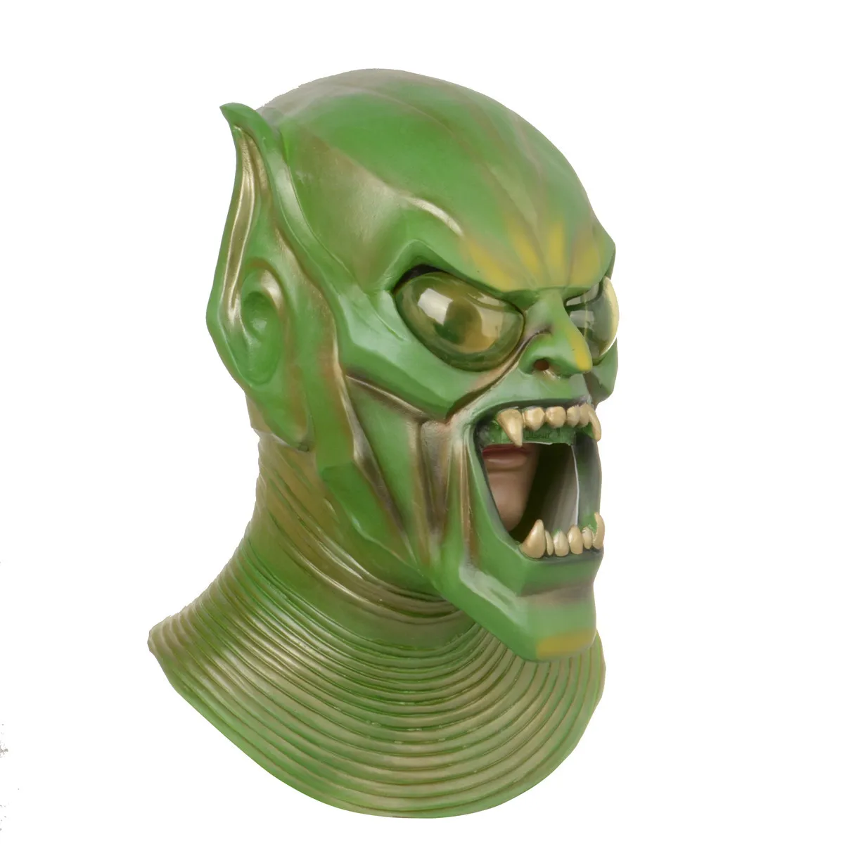 Зеленая маска Гоблина на все лицо для Хэллоуина косплея вечеринки костюм монстра