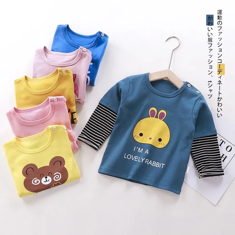 

Autumn Children Boys T-shirt Anime Cartoons Print Undershirt Kids Girls Long Sleeve Pullover Fashion Tops Outfits 1-6 Y Clothes