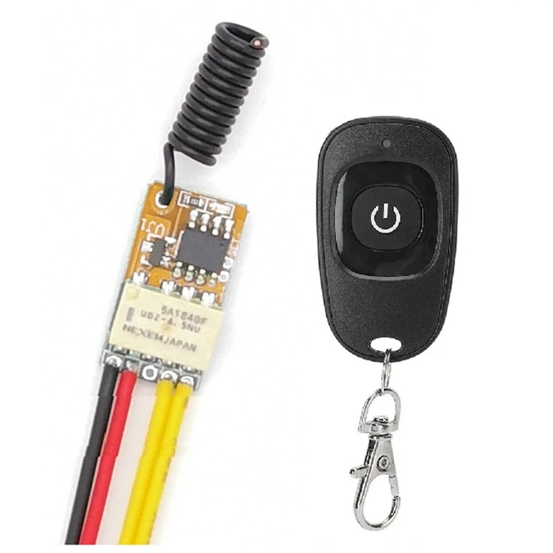 

Push Button Saving Mini Relay Contact Receiver DC3.7V-12V 433Mhz Smart Home Small Tiny Remote Switches