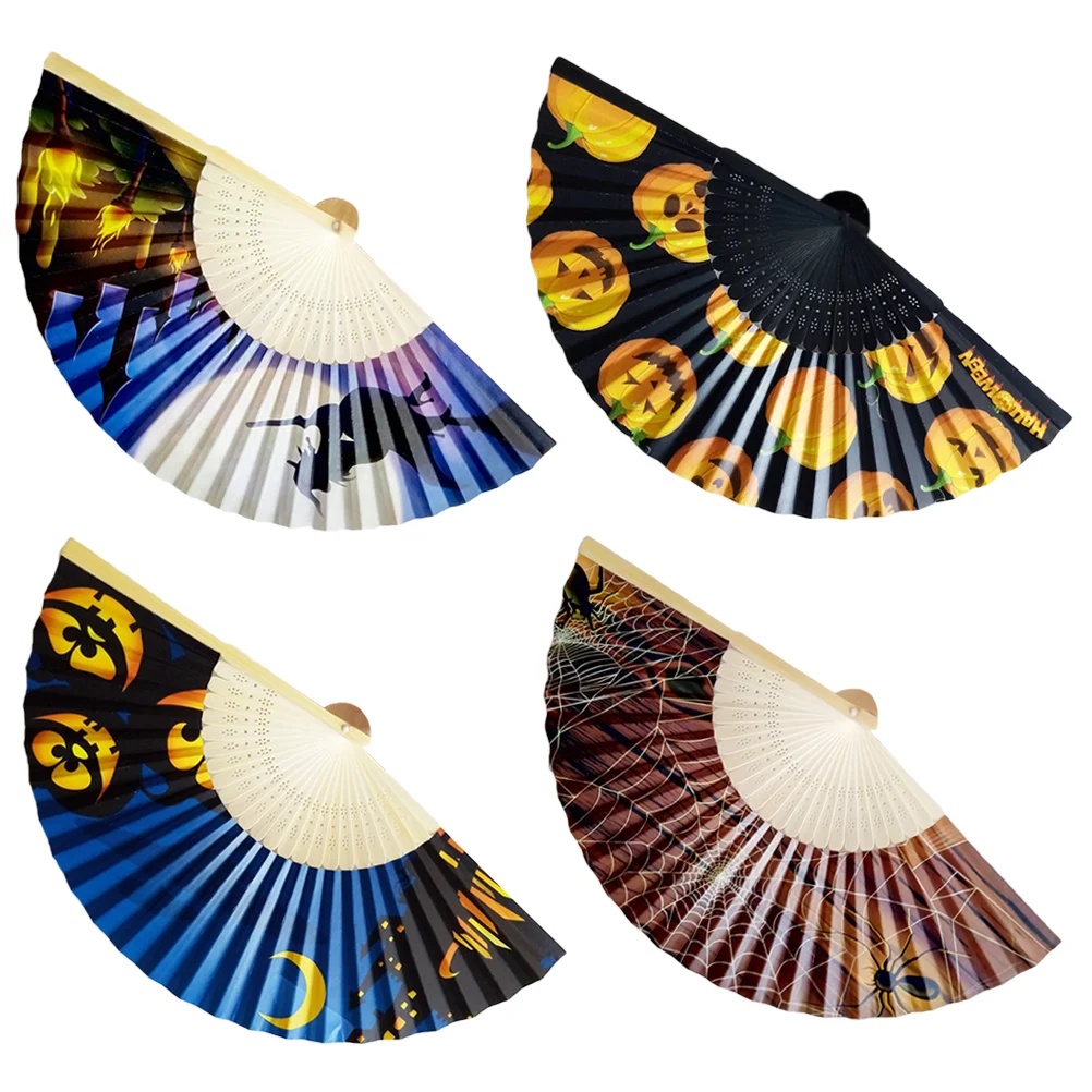 

4pcs Paper Fan Interesting Creative Funny Ornament Fan Folding Fan for Kids