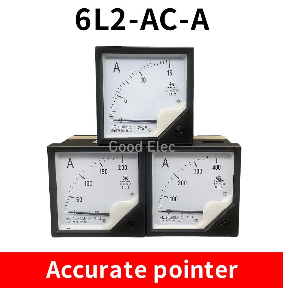 Painel Medidor Analógico Direto Amperímetro de Corrente AMP Ponteiro 6L2-A 5A 10A 15A 20A 30A 80x80mm 1 шт.