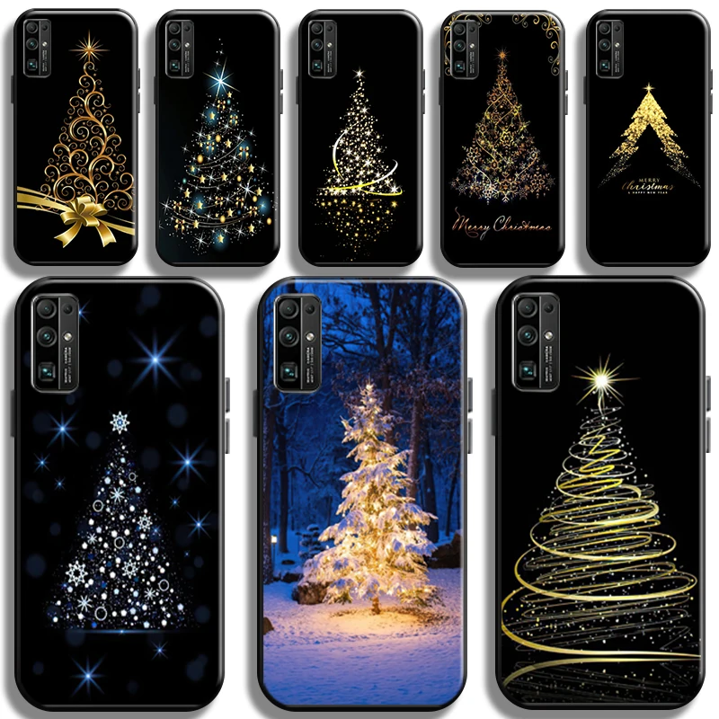 

Merry Christmas Tree Deer For Huawei Honor 30 PRO Phone Case Full Protection Liquid Silicon Back Cases Shockproof Funda Shell