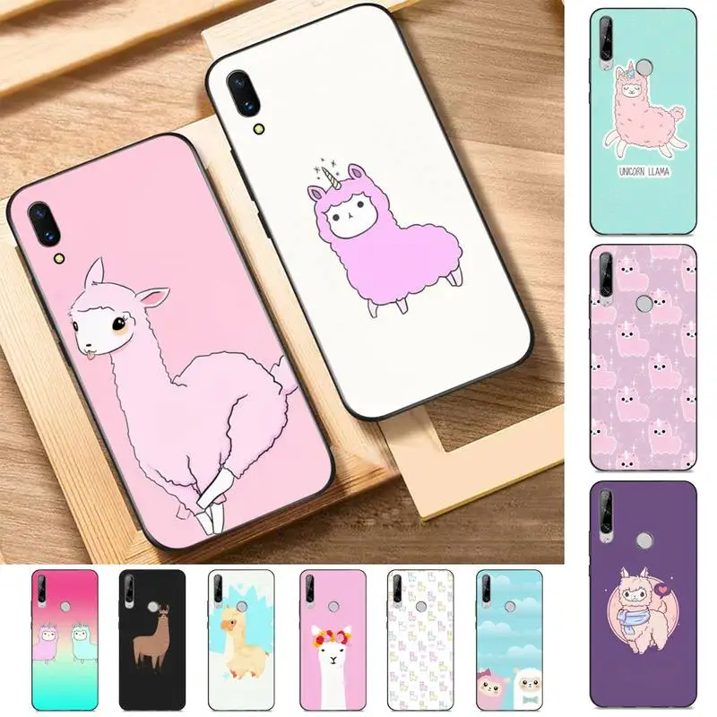

Kawaii Cute Alpaca Phone Case for Huawei Y 6 9 7 5 8s prime 2019 2018 enjoy 7 plus